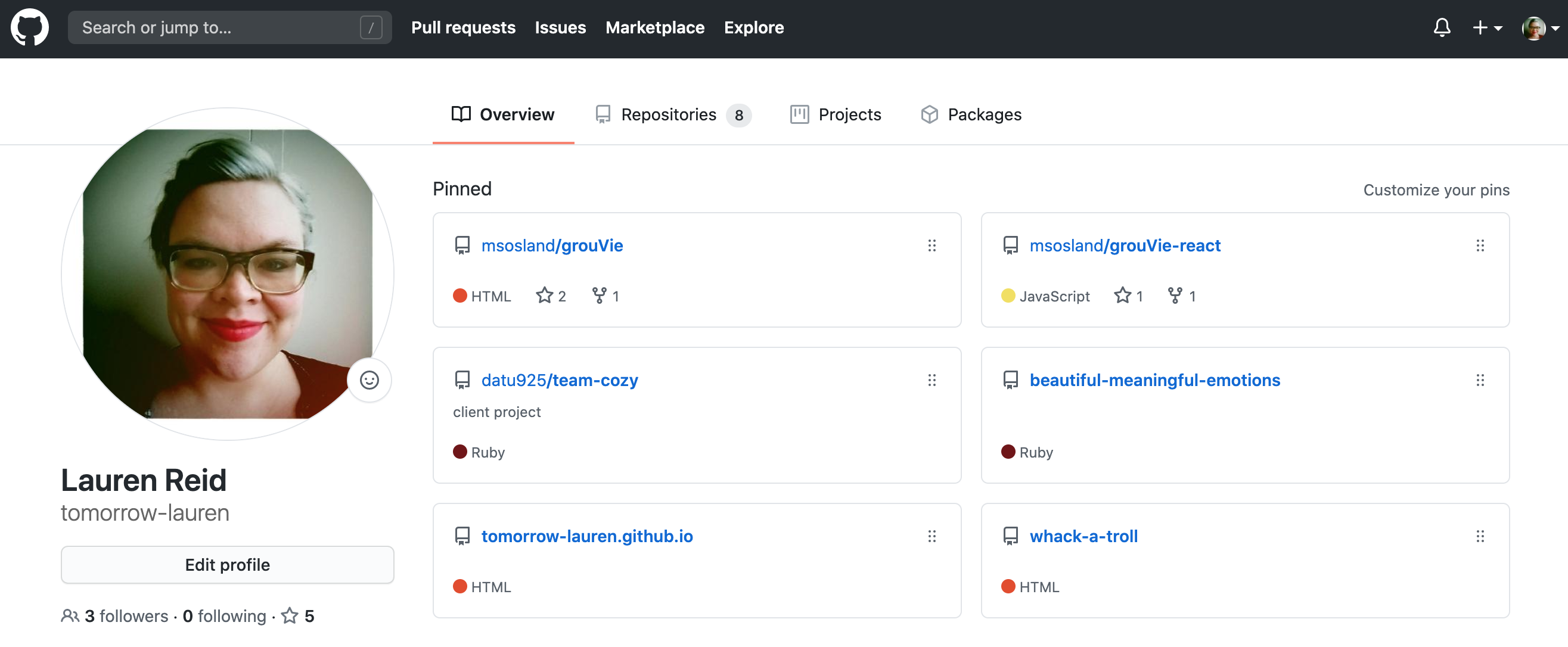 WebScreenshots of GitHub portfolio